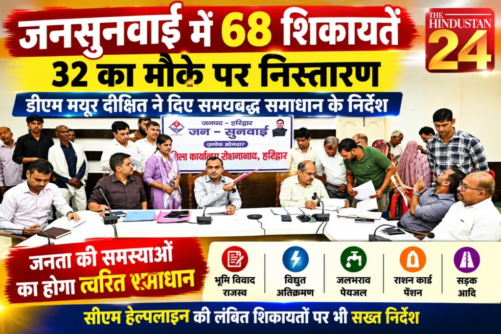 जनसुनवाई में 68 शिकायतें, 32 का मौके पर निस्तारण